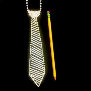 Diamond tie necklace